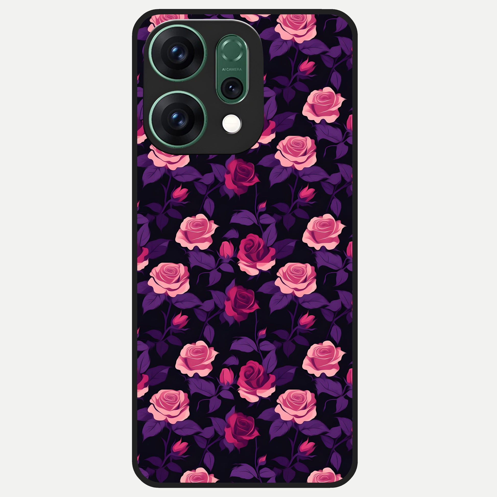  Rose Garden Twilight Glass Case For Oppo Reno 14 back cover – full design glossy printed glass finish