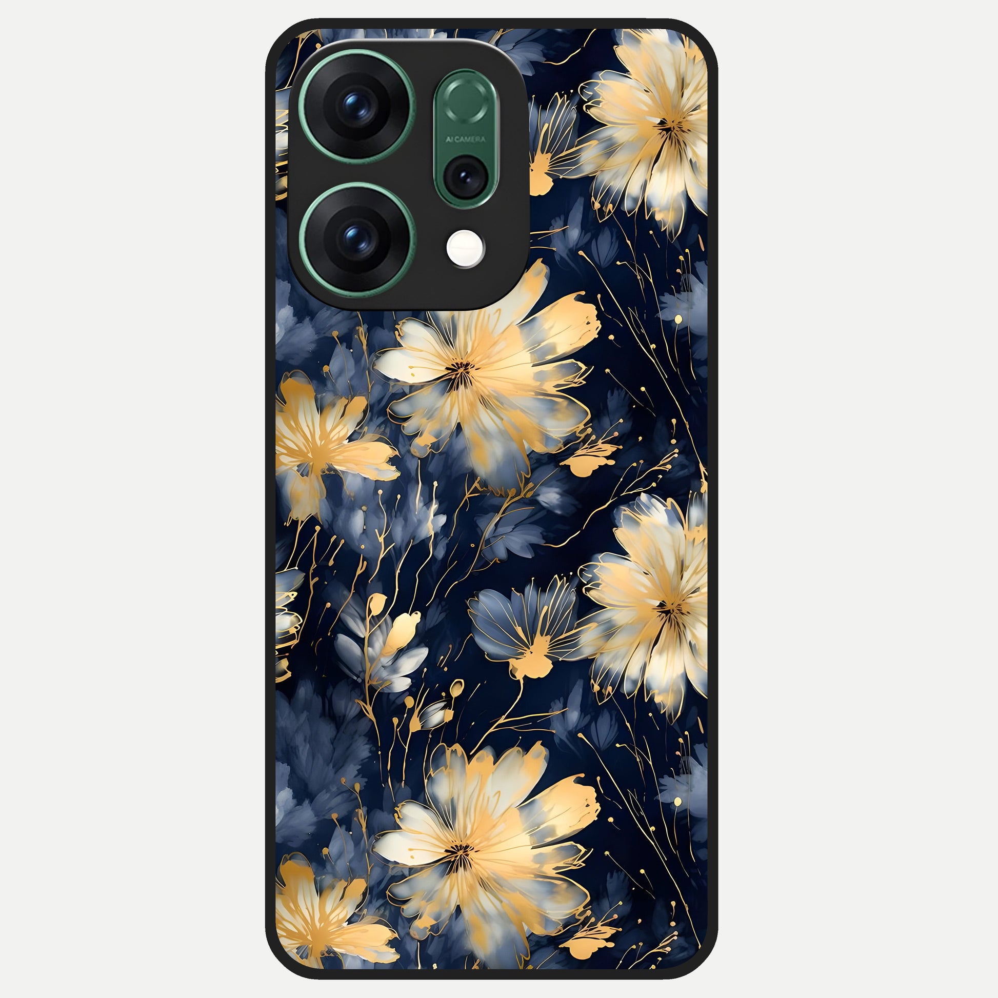  Royal Petal Dream Glass Case For Oppo Reno 14 back cover – full design glossy printed glass finish