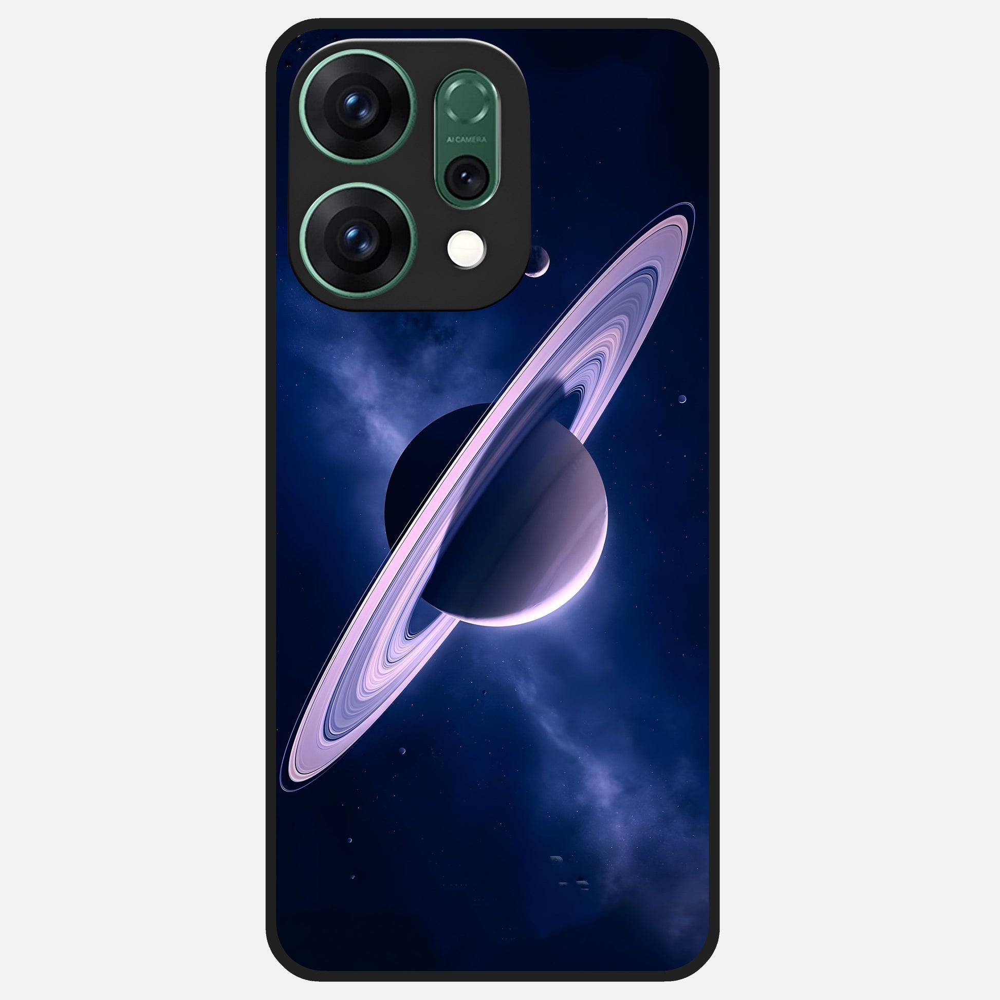  Saturn Ring Mystique Glass Case For Oppo Reno 14 back cover – full design glossy printed glass finish