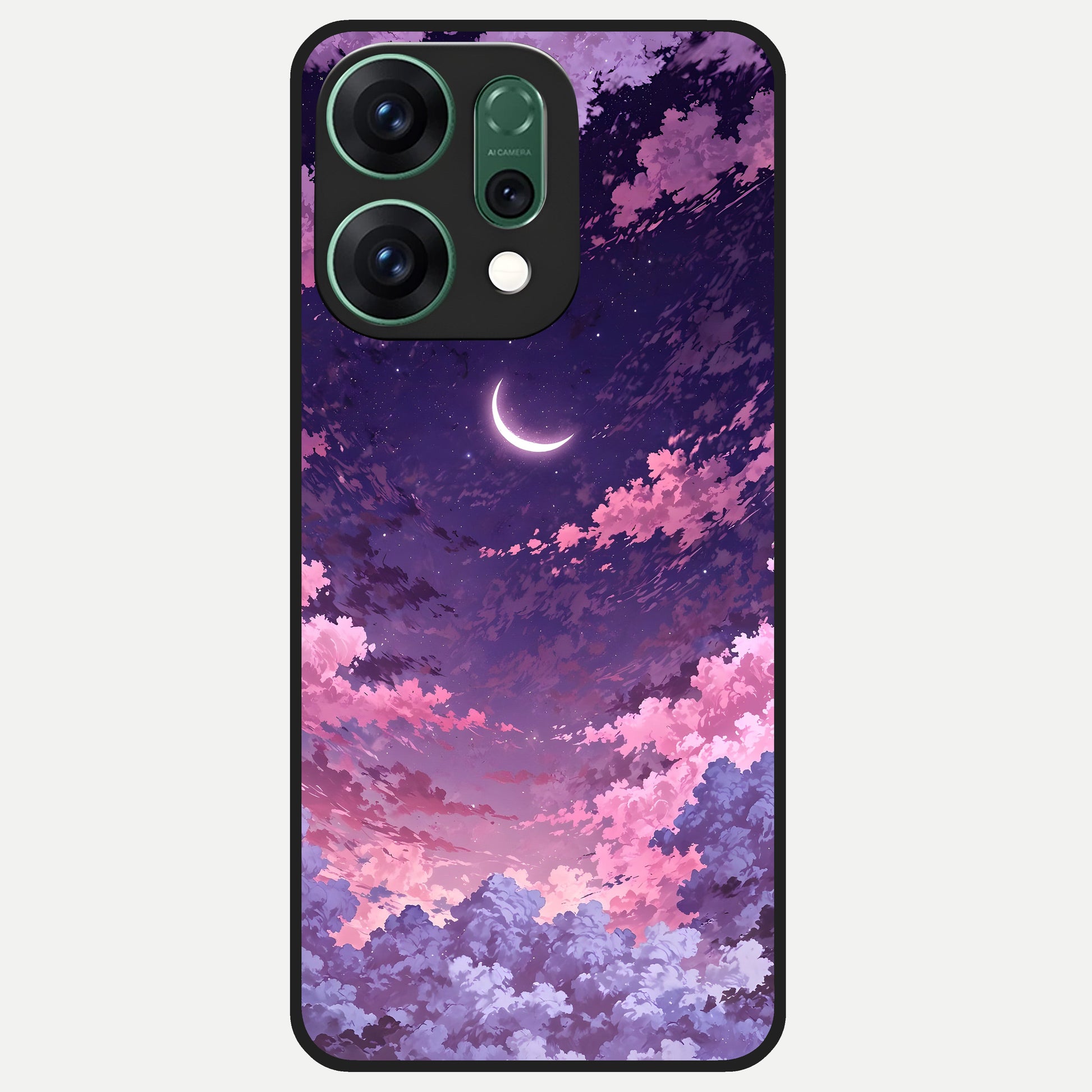  Sky Drift Clouds Glass Case For Oppo Reno 14 back cover – full design glossy printed glass finish