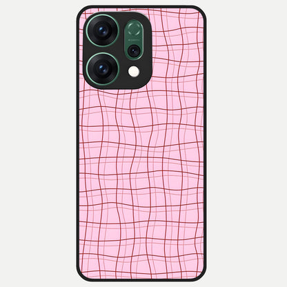  Soft Grid Bliss Glass Case For Oppo Reno 14 back cover – full design glossy printed glass finish