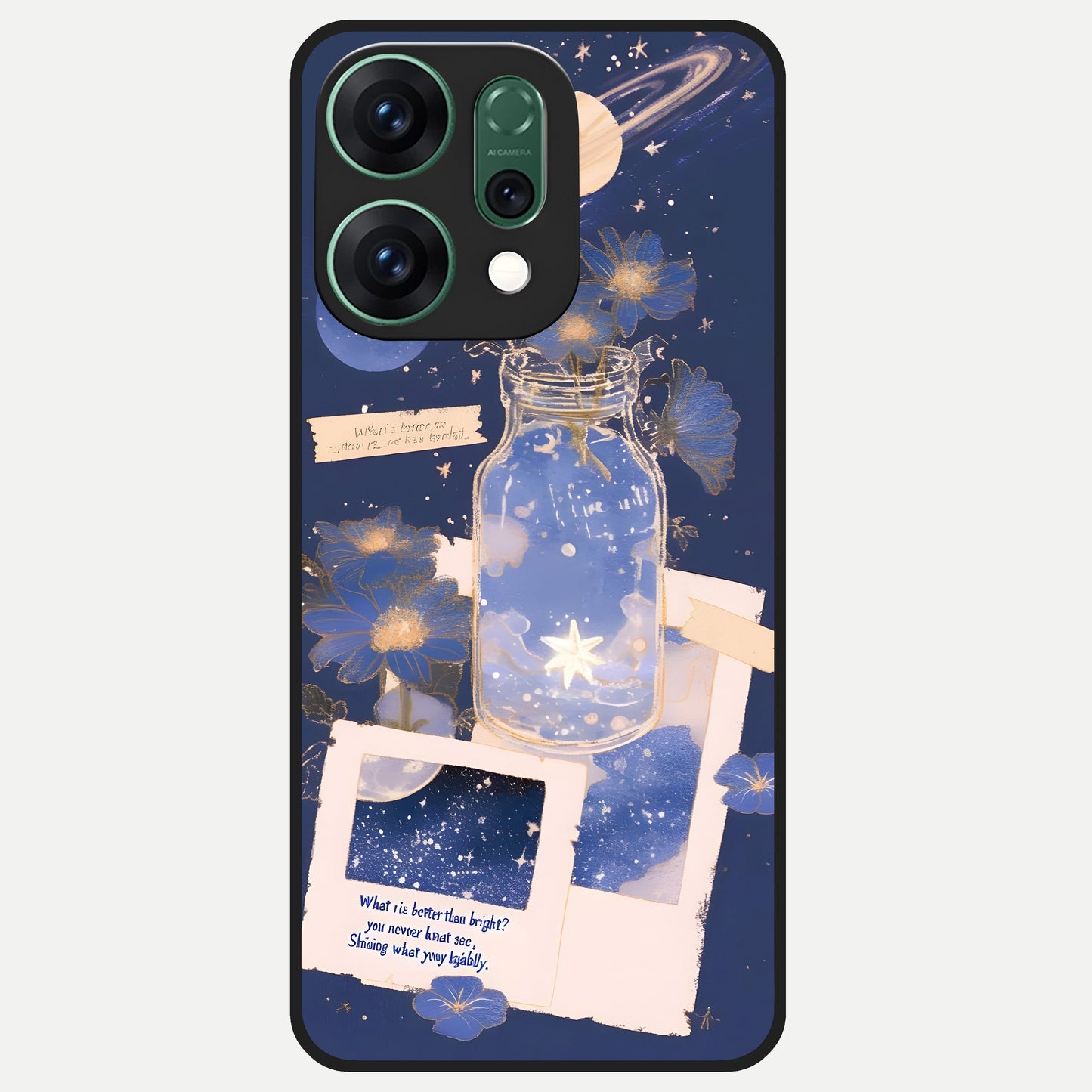  Starlit Cosmic Jar Glass Case For Oppo Reno 14 back cover – full design glossy printed glass finish