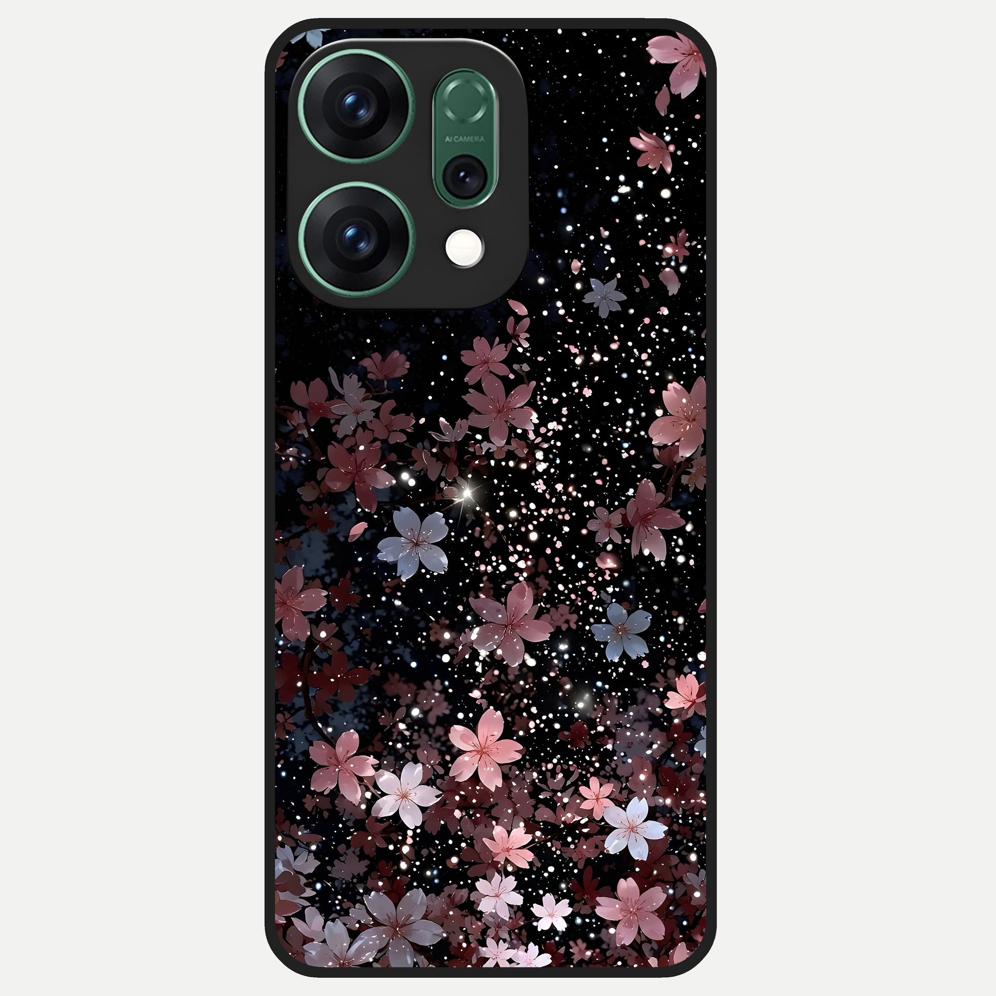  Starlit Flower Dreams Glass Case For Oppo Reno 14 back cover – full design glossy printed glass finish