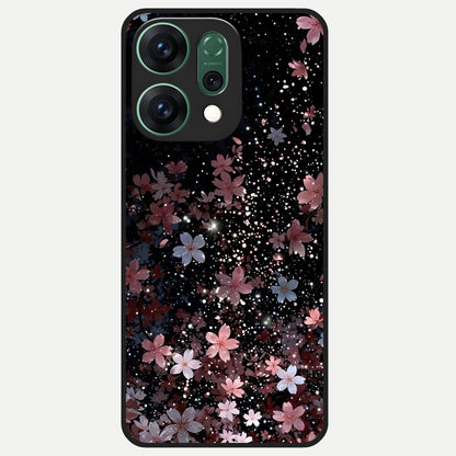  Starlit Flower Dreams Glass Case For Oppo Reno 14 back cover – full design glossy printed glass finish