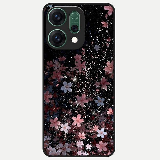  Starlit Flower Dreams Glass Case For Oppo Reno 14 back cover – full design glossy printed glass finish