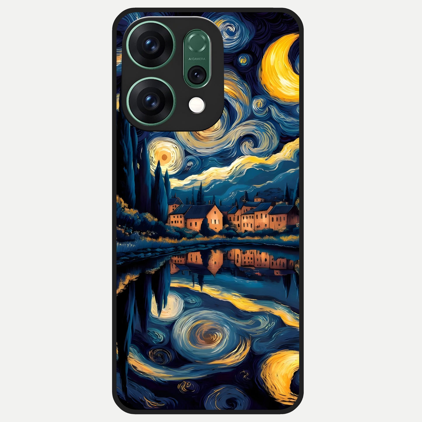  Starry Sky Serenity Glass Case For Oppo Reno 14 back cover – full design glossy printed glass finish