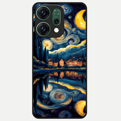  Starry Sky Serenity Glass Case For Oppo Reno 14 back cover – full design glossy printed glass finish