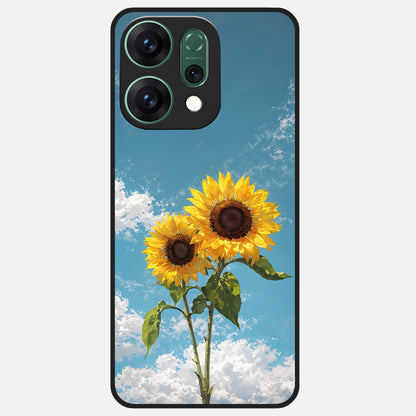  Sunlit Daisy Glow Glass Case For Oppo Reno 14 back cover – full design glossy printed glass finish