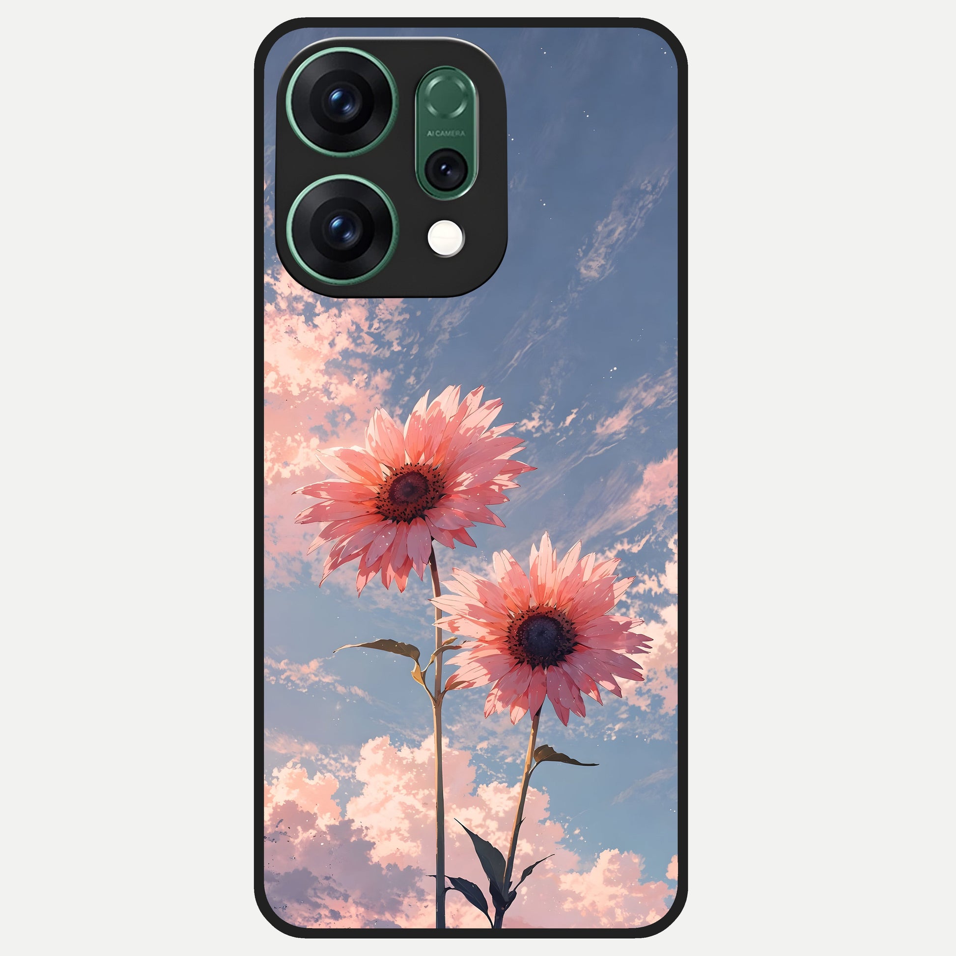  Sun Moon Balance Glass Case For Oppo Reno 14 back cover – full design glossy printed glass finish