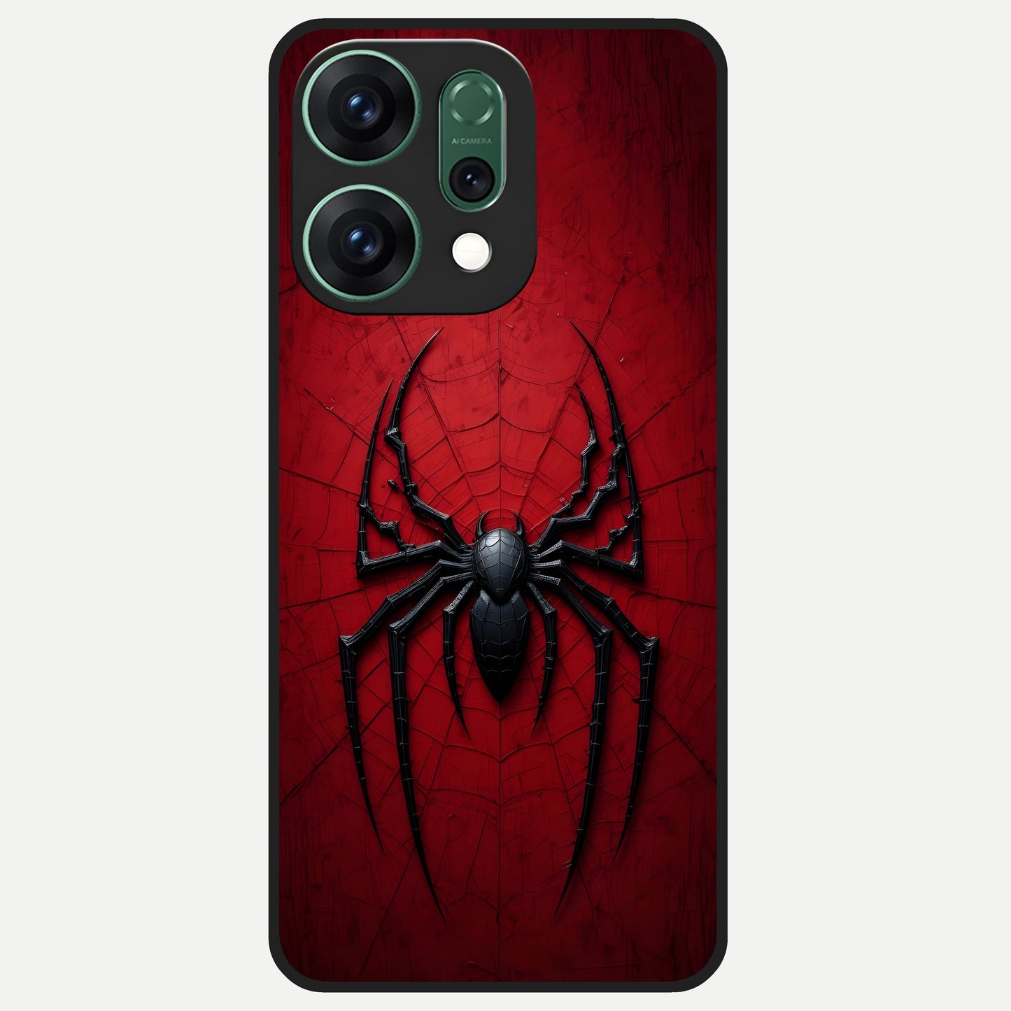 Superhero Web Emblem Glass Case For Oppo Reno 14 back cover – full design glossy printed glass finish