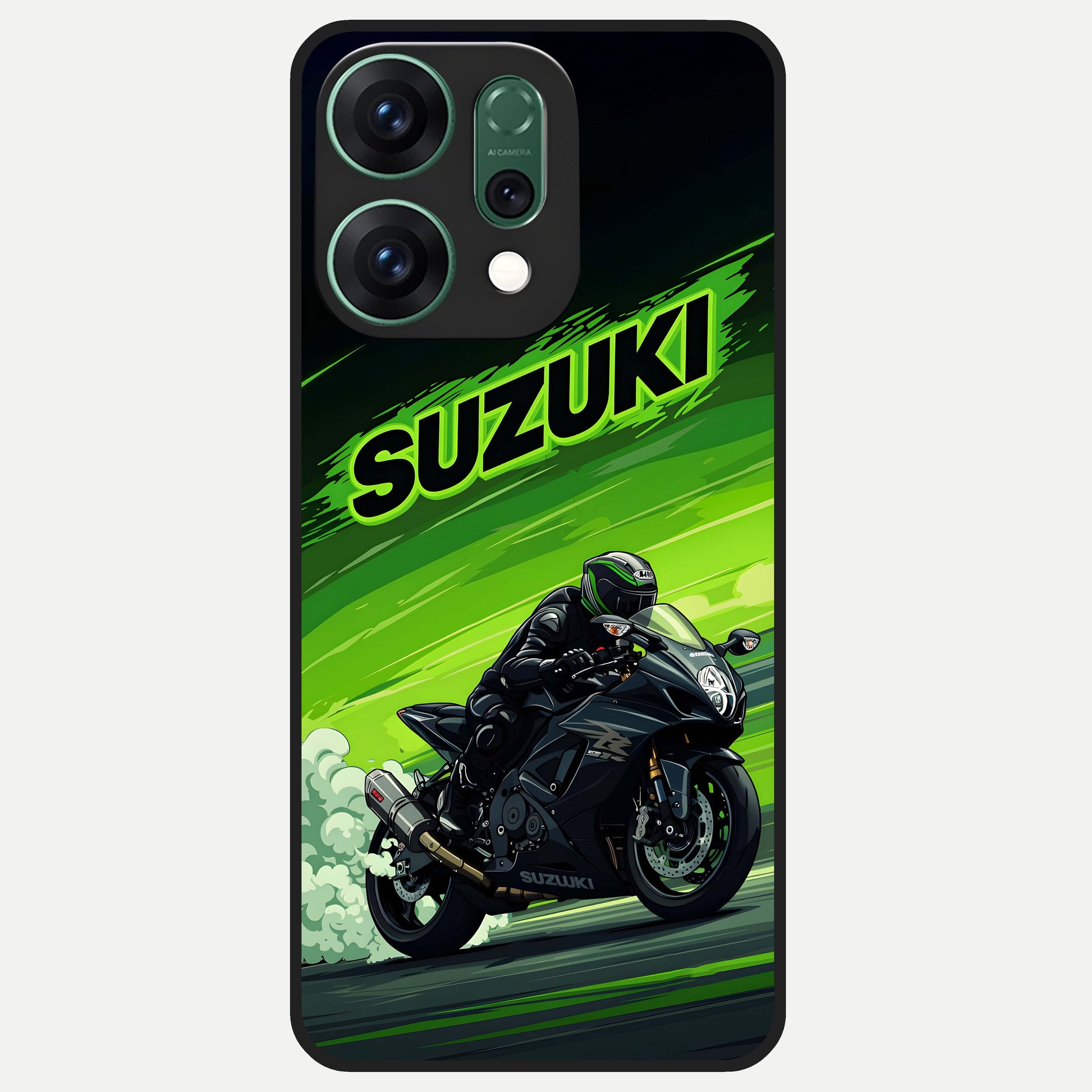  Suzuki Speed Beast Glass Case For Oppo Reno 14 back cover – full design glossy printed glass finish