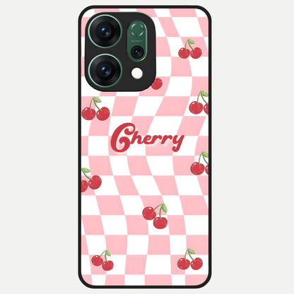  Sweet Cherry Vibes Glass Case For Oppo Reno 14 back cover – full design glossy printed glass finish