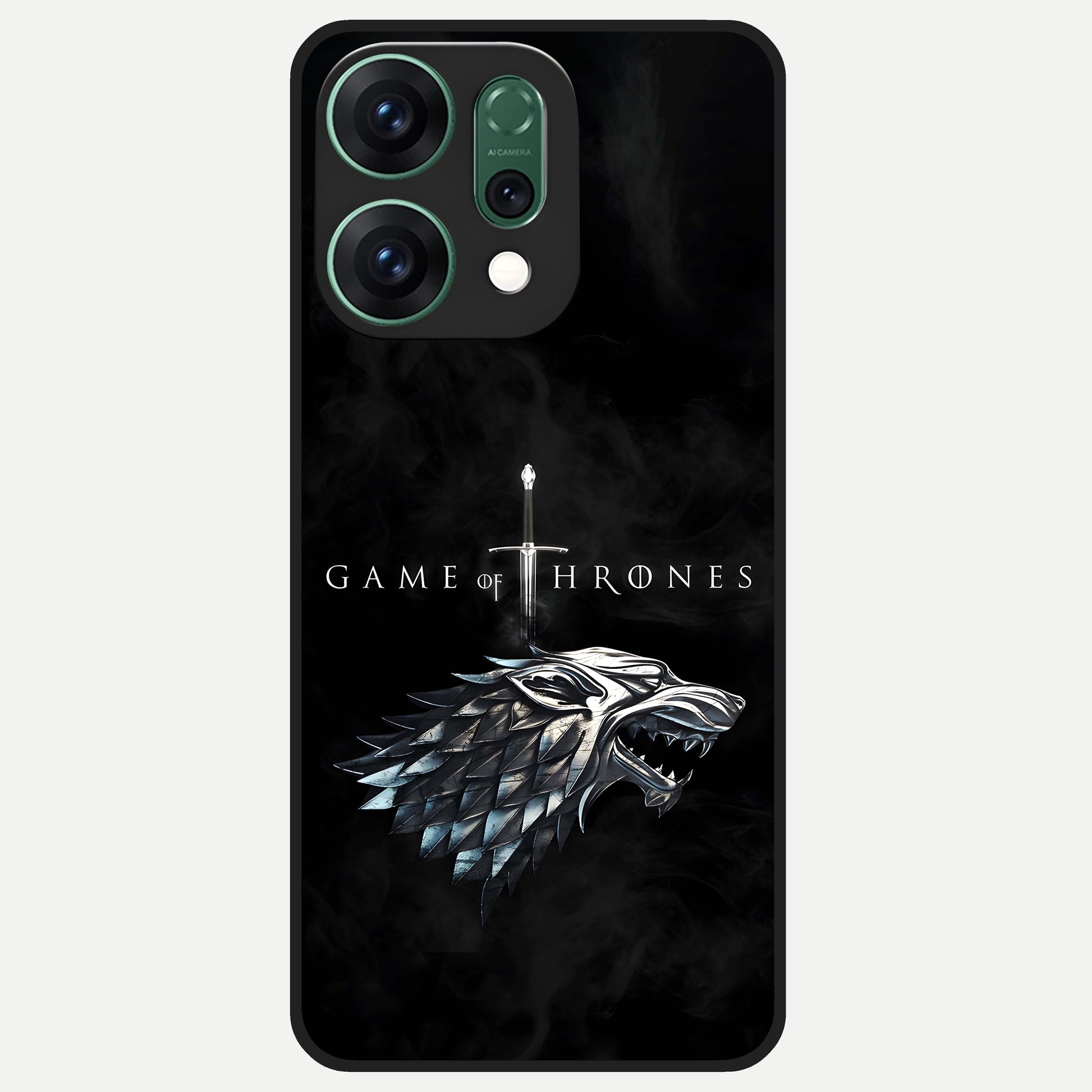  Throne Wolf Legacy Glass Case For Oppo Reno 14 back cover – full design glossy printed glass finish