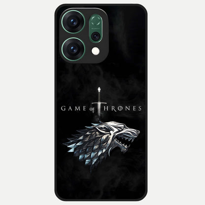  Throne Wolf Legacy Glass Case For Oppo Reno 14 back cover – full design glossy printed glass finish