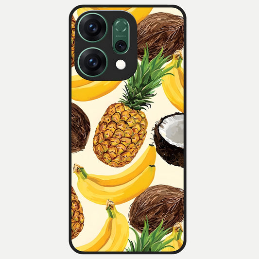  Tropical Fruit Mood Glass Case For Oppo Reno 14 back cover – full design glossy printed glass finish