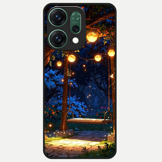 Twilight Garden Swing Glass Case For Oppo Reno 14 back cover – full design glossy printed glass finish