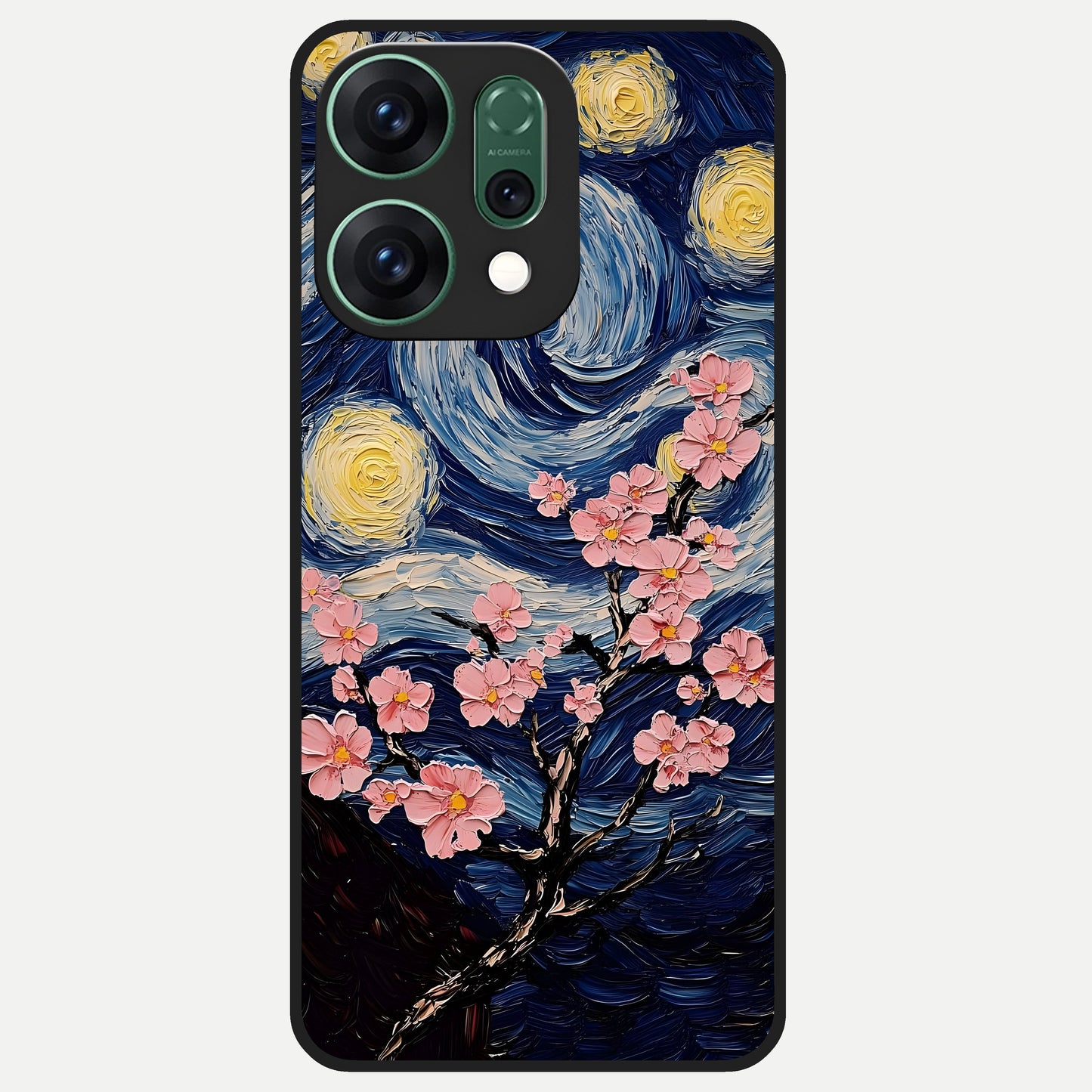  Van Gogh Scenery Glass Case For Oppo Reno 14 back cover – full design glossy printed glass finish