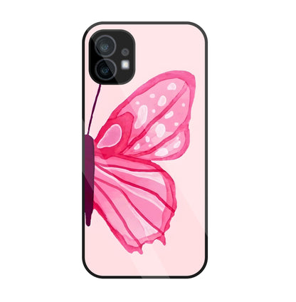 Pink ButterFly Art  glass Case For Nothing Phone 1