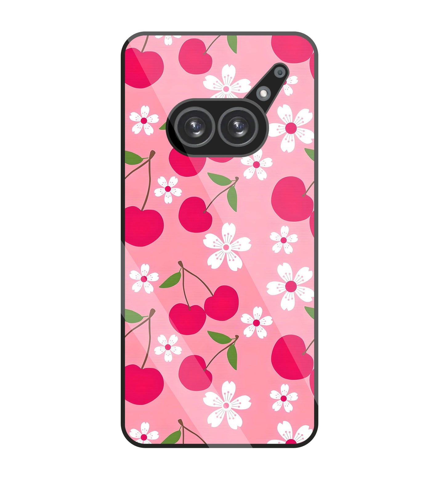 Pink Cherry With Flowers glass Case For Nothing Phone 2A