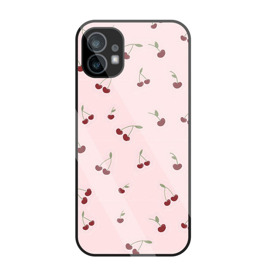 Pink Cherry Glass Case For Nothing Phone 1