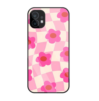Pink Flower Glass Case For Nothing Phone 1