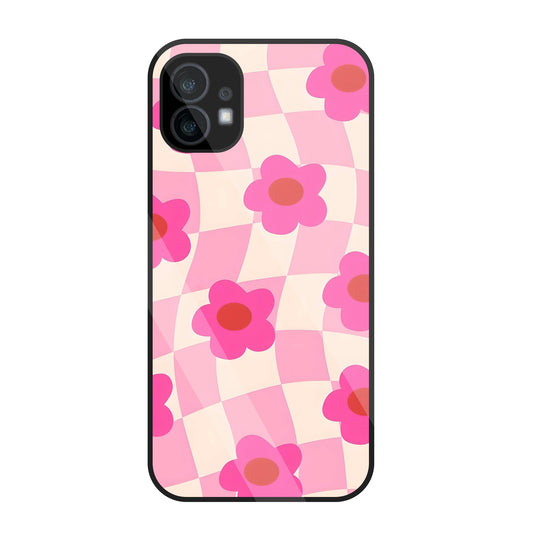 Pink Flower Glass Case For Nothing Phone 1