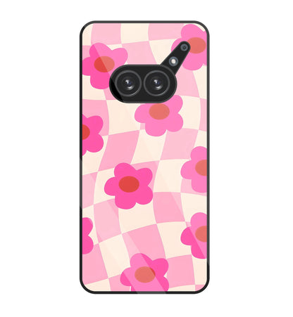 Pink Flower Glass Case For Nothing Phone 2A