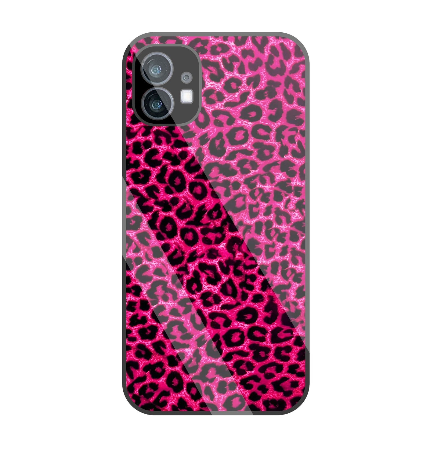 Pink Leopard  glass Case For Nothing Phone 1