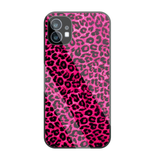 Pink Leopard  glass Case For Nothing Phone 1