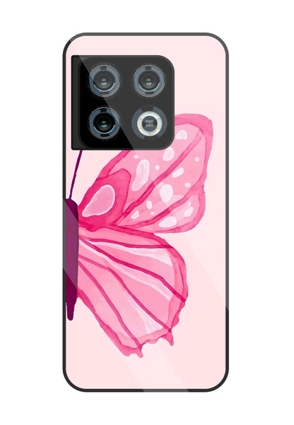Pink ButterFly Art Glass Case For OnePlus 10 Pro