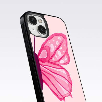 Pink ButterFly Art Glass Case For OnePlus 9RT