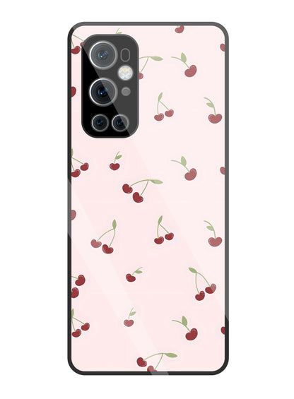 Pink Cherry Glass Case For OnePlus 9 Pro