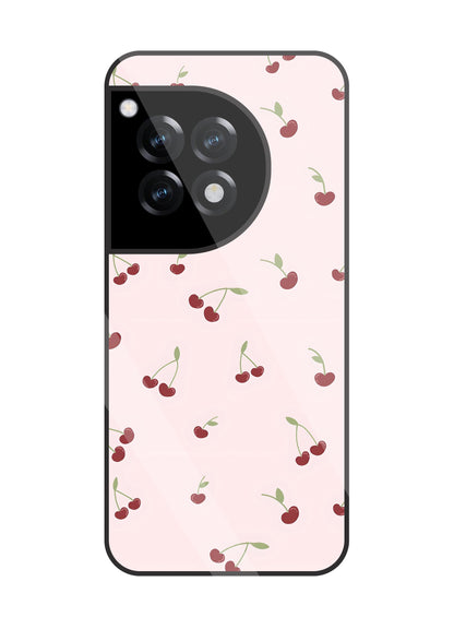Pink Cherry Glass Case For OnePlus 12R