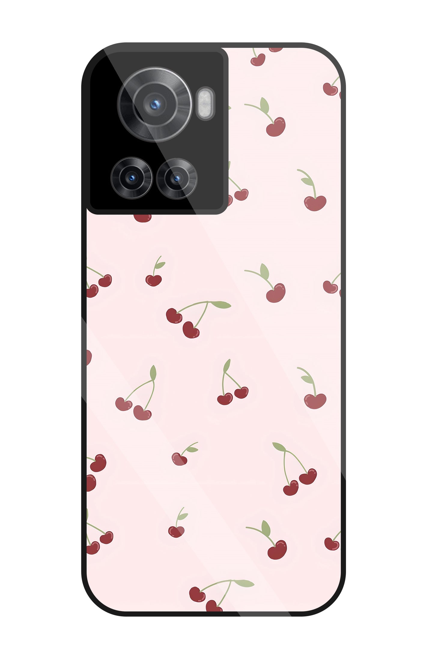 Pink Cherry Glass Case For OnePlus 10R