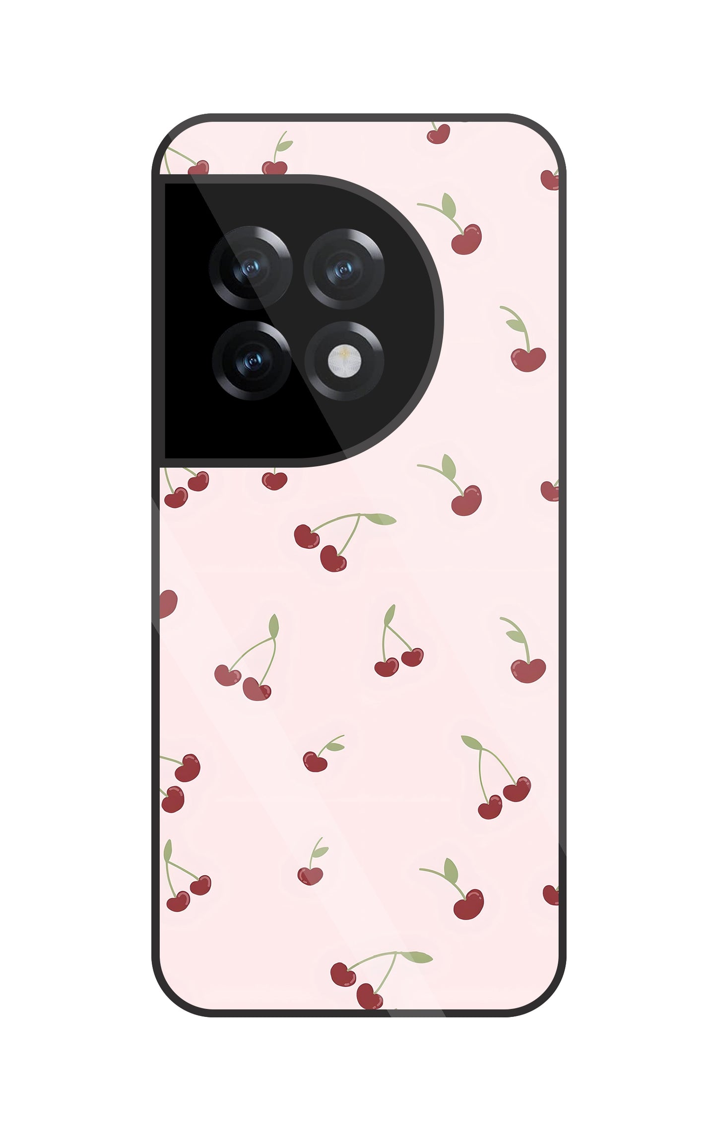 Pink Cherry Glass Case For OnePlus 11R