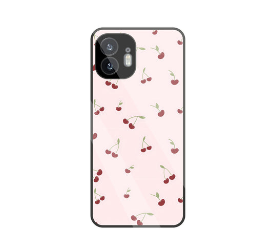 Pink Cherry Glass Case For Nothing Phone 2