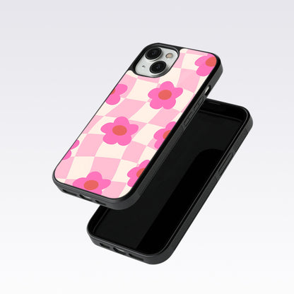 Pink Flower Glass Case For Nothing Phone 1