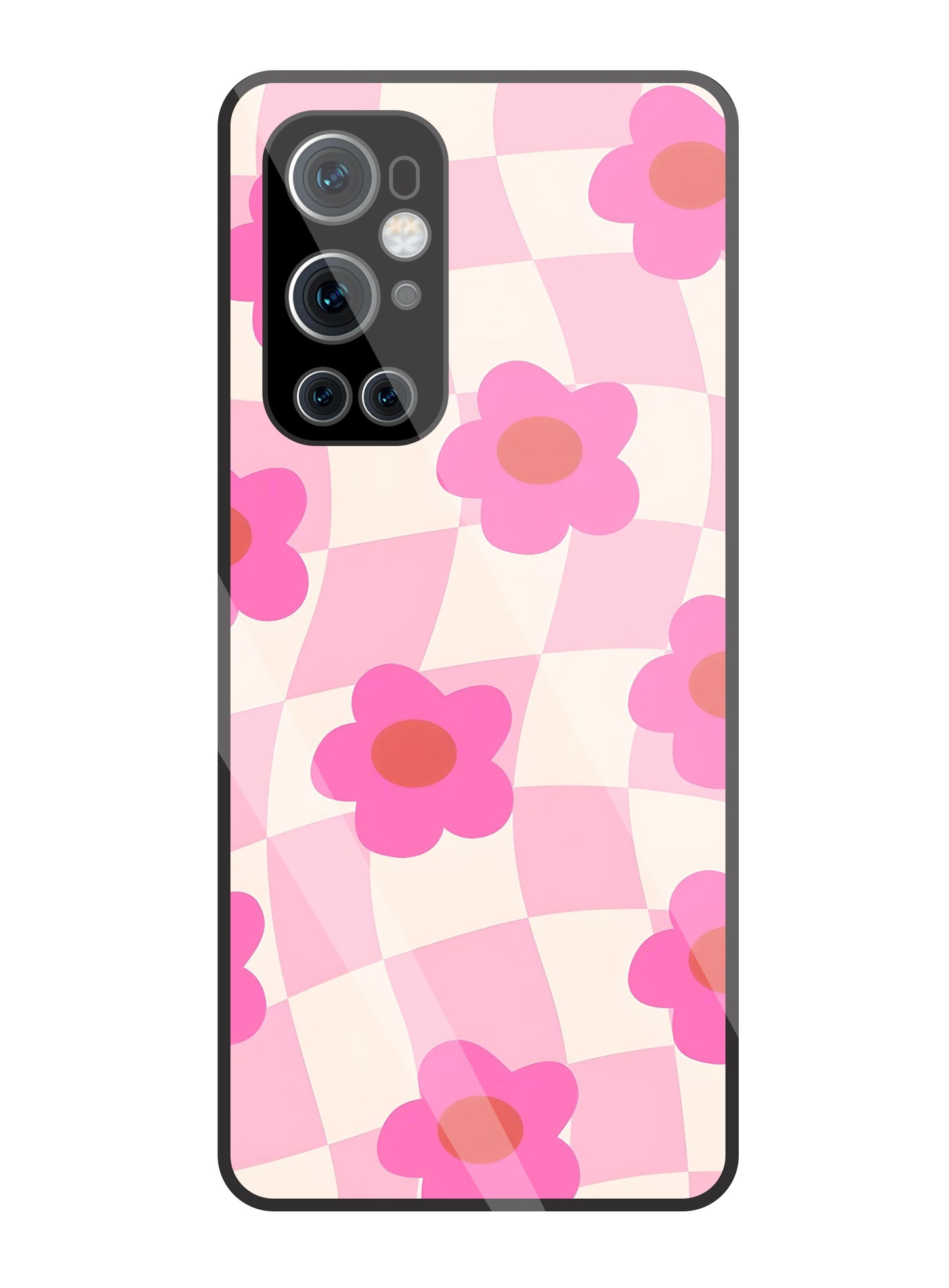 Pink Flower Glass Case For OnePlus 9 Pro