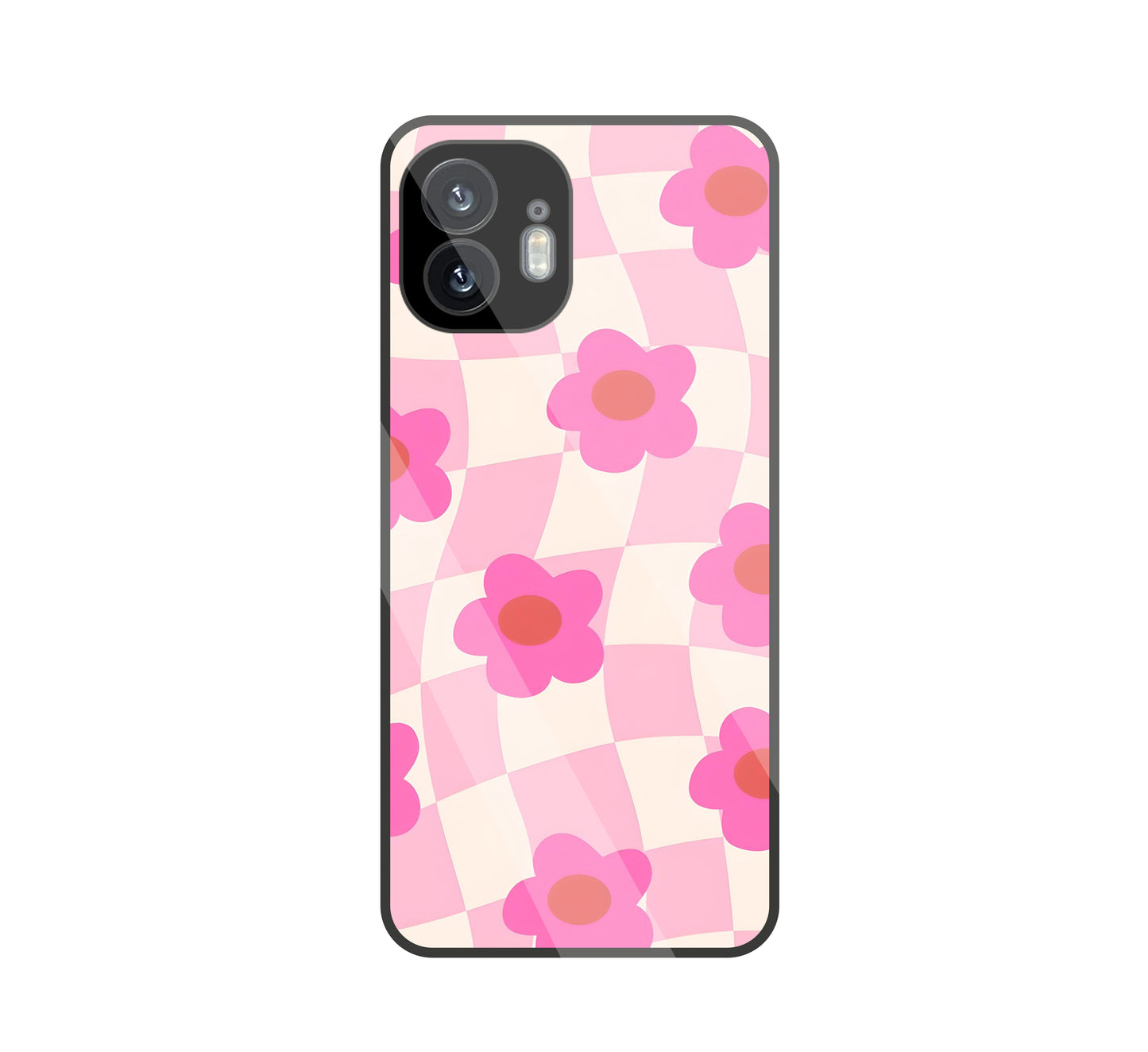 Pink Flower Glass Case For Nothing Phone 2