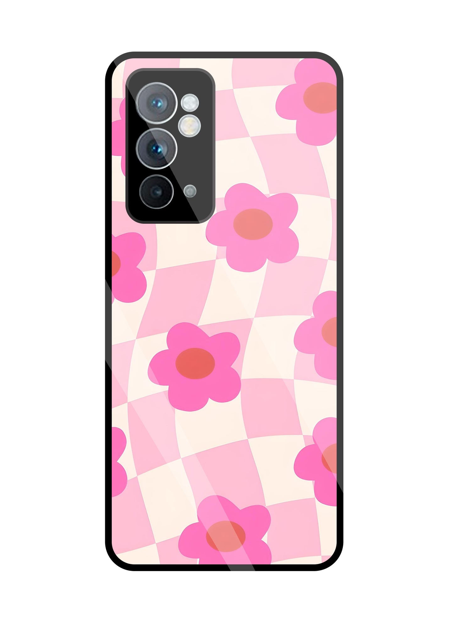 Pink Flower Glass Case For OnePlus 9RT