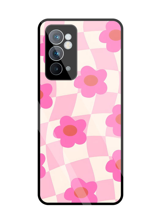 Pink Flower Glass Case For OnePlus 9RT