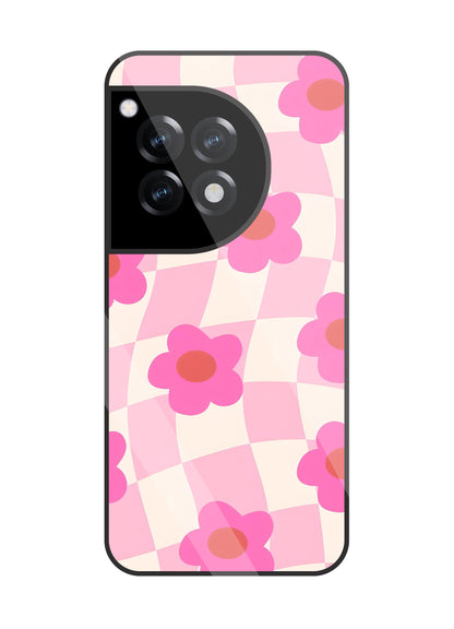 Pink Flower Glass Case For OnePlus 12R