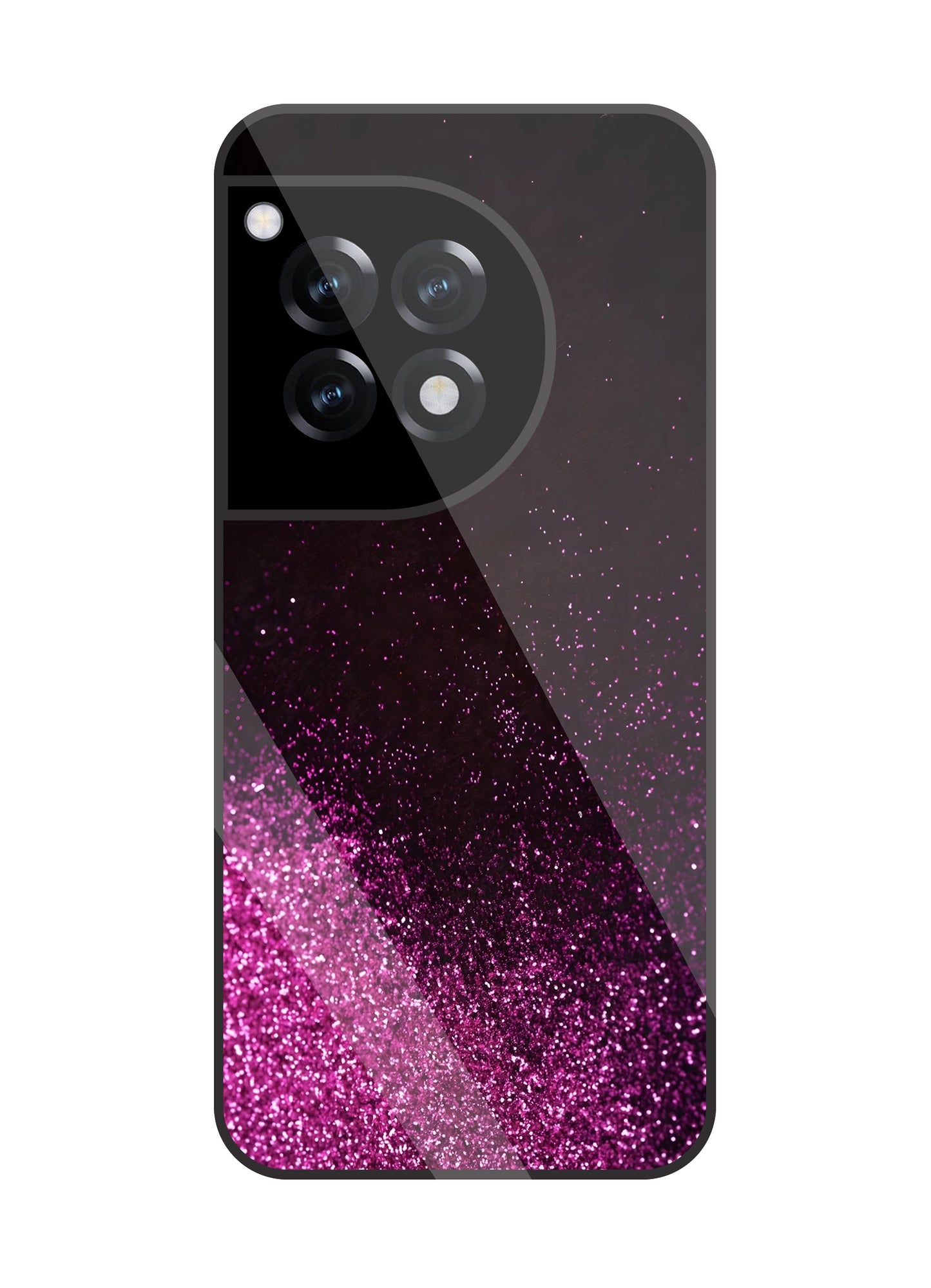 Pink Glitters Glass Case For OnePlus 12R