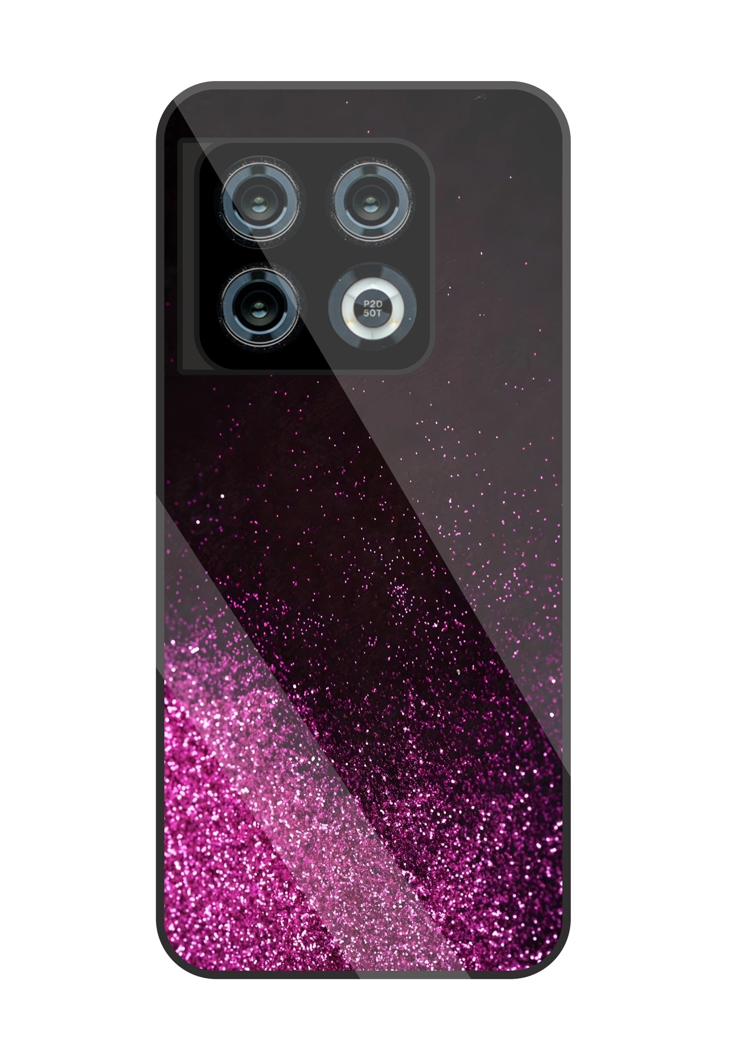 Pink Glitters Glass Case For OnePlus 10 Pro