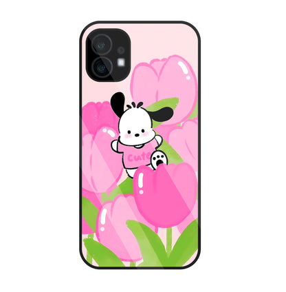 Pochacco Puppy & Rose glass Case For Nothing Phone 1