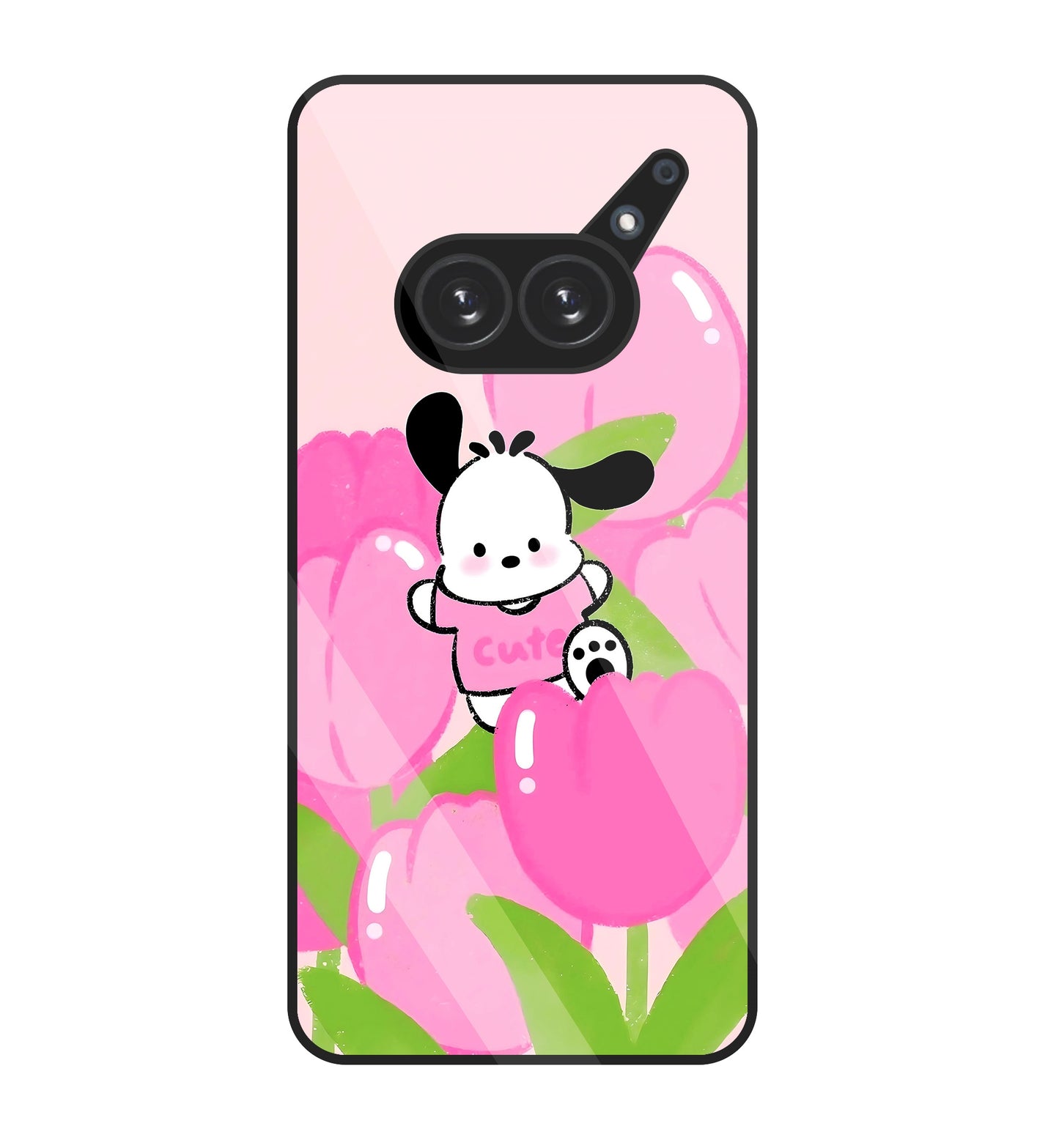 Pochacco Puppy & Rose glass Case For Nothing Phone 2A