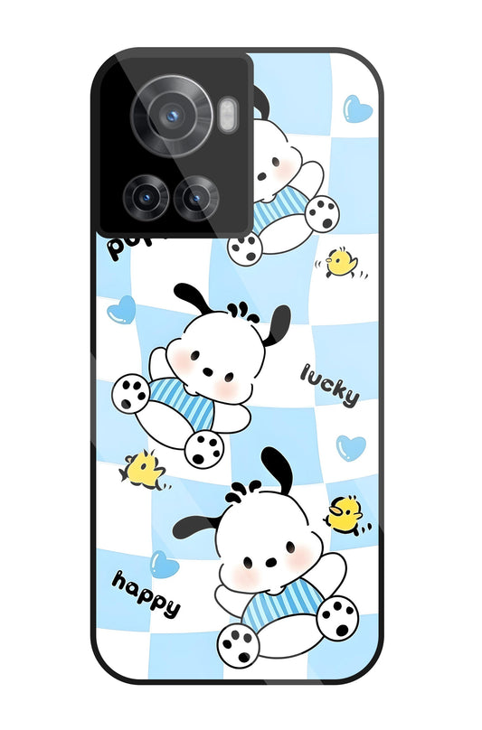 Pochacco Puppy Blue Glass Case For OnePlus 10R