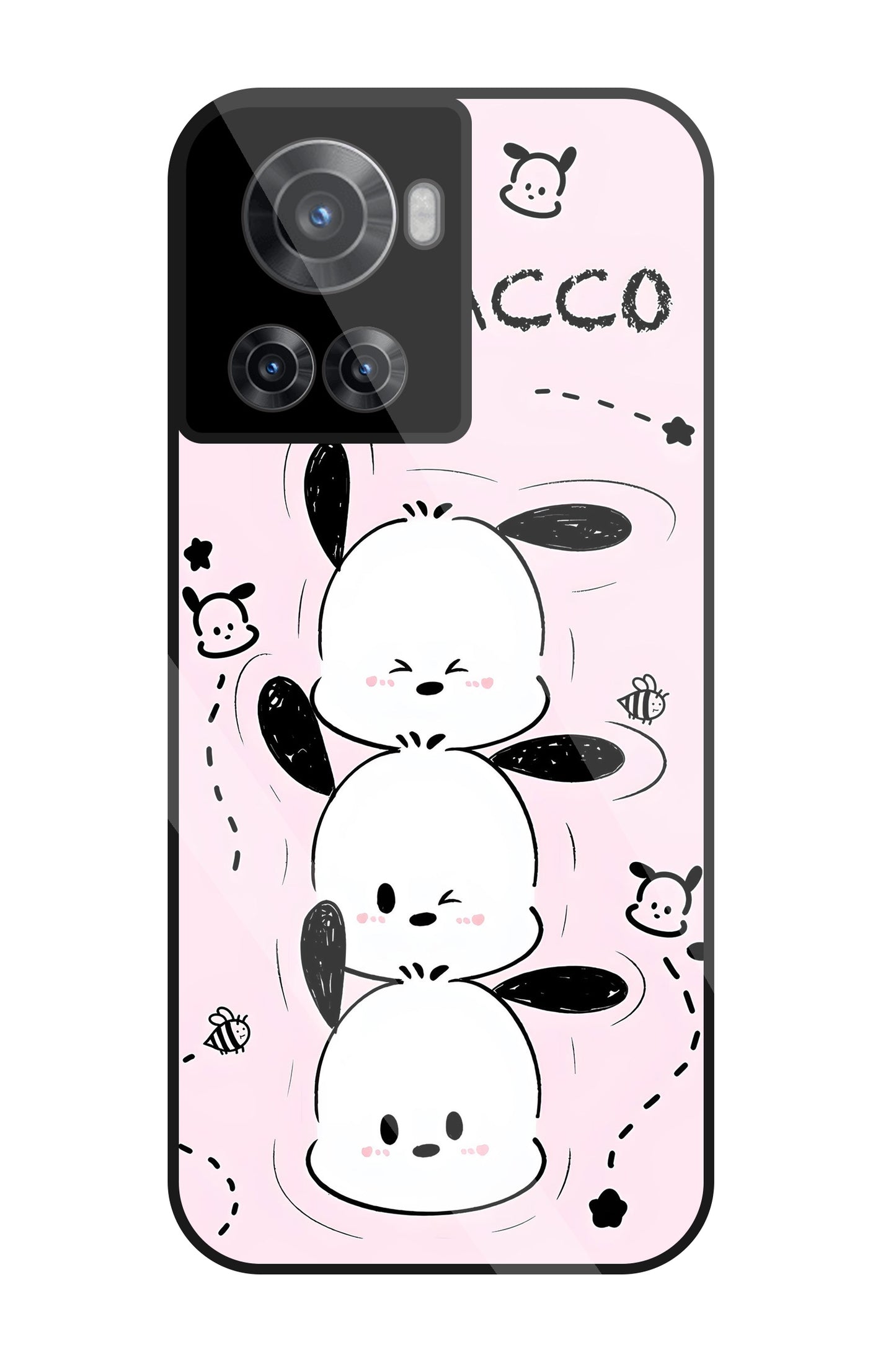 Pochacco Puppy Pink Glass Case For OnePlus 10R