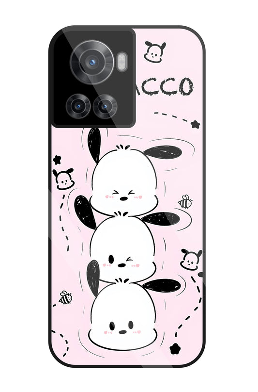 Pochacco Puppy Pink Glass Case For OnePlus 10R