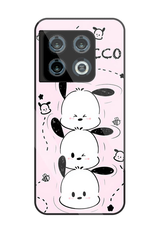 Pochacco Puppy Pink Glass Case For OnePlus 10 Pro